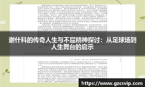 谢什科的传奇人生与不屈精神探讨：从足球场到人生舞台的启示
